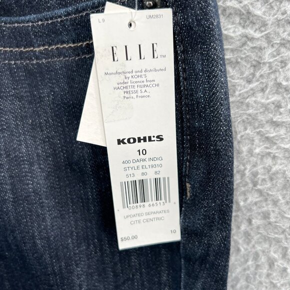 Elle Womens Jeans 10 Regular Indigo Blue Denim Mid Rise Pockets Stretch NWT - Picture 9 of 13